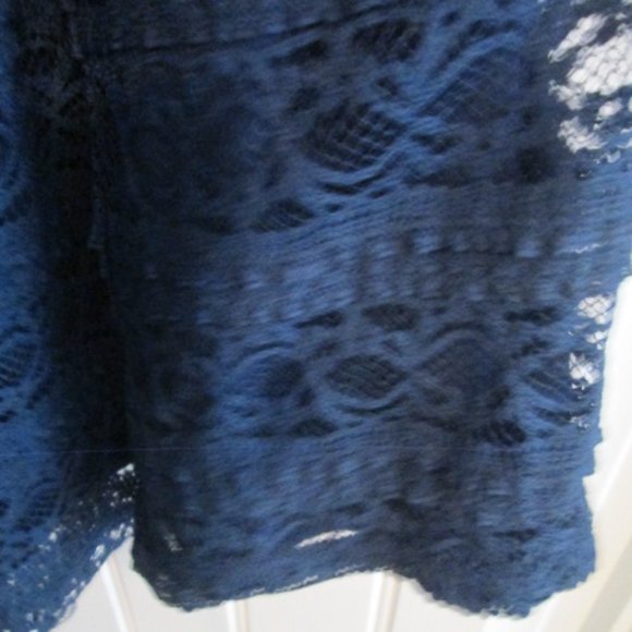 THREE PINK HEARTS $58 Navy Lace Belted Pull-On Cap-Sleeve Dress size 3X NWT - Picture 5 of 9